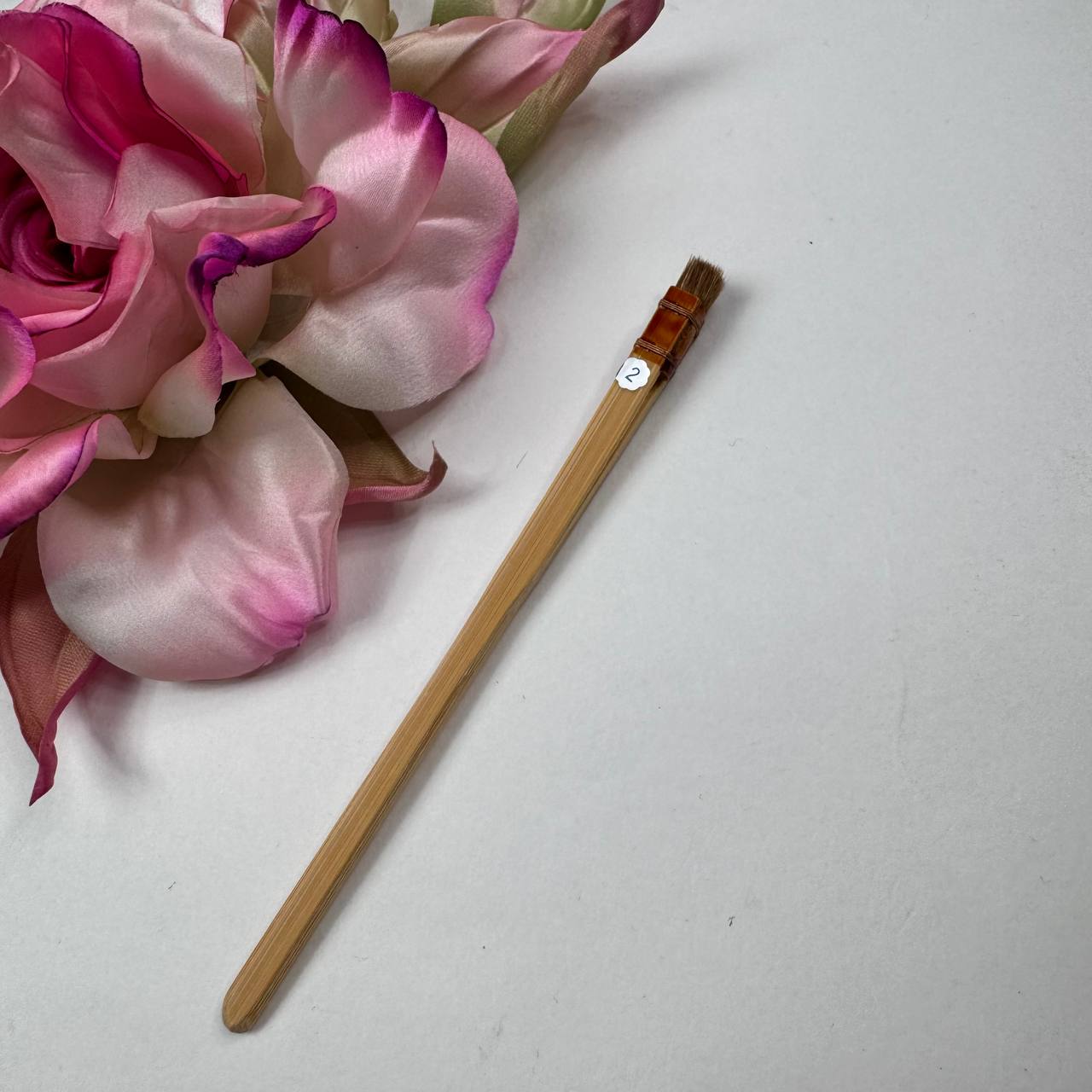 Japanese Cubic Brush No. 2 (6mm) – Professional Deer Hair Brush for Silk Painting & Batik