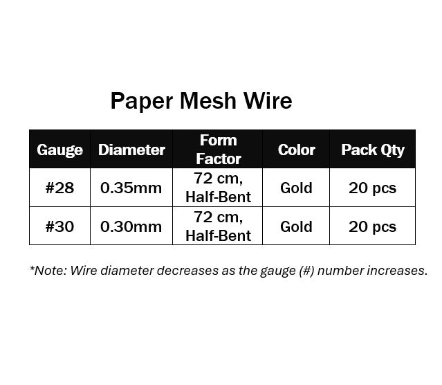 Paper Mesh Wire (Gold) 20 pcs/pack (72 cm Half-Bent)