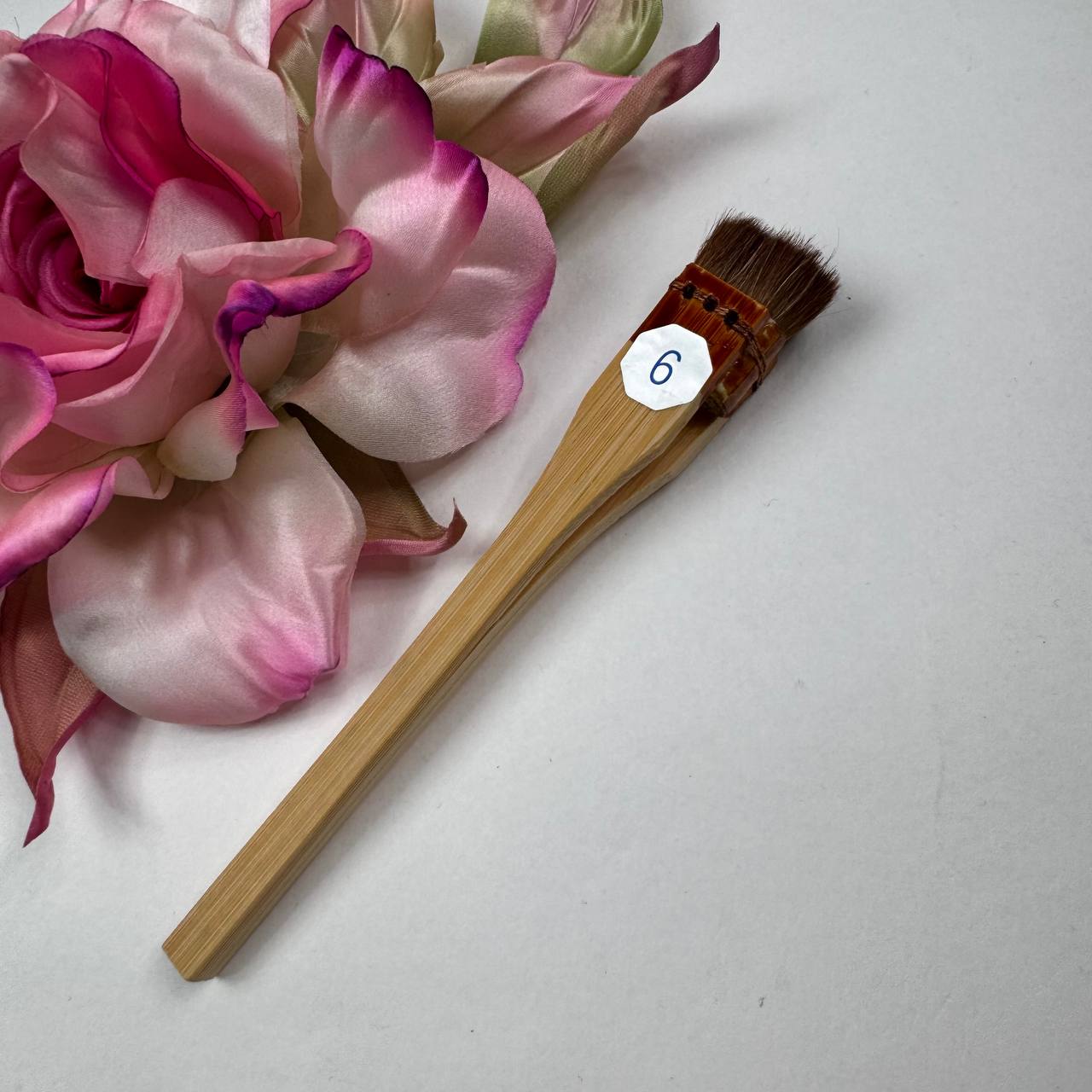 Japanese Cubic Brush No. 6 (18mm) – Professional Deer Hair Brush for Silk Painting & Batik