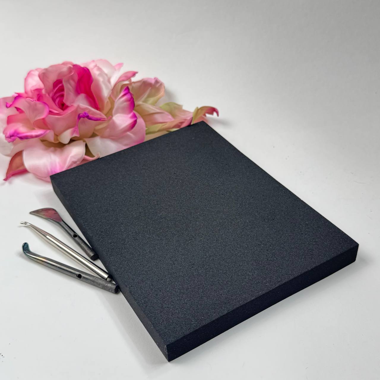 Hard Rubber Ironing Pad for Silk Flower Making Tools  Black (190x140x15 mm)