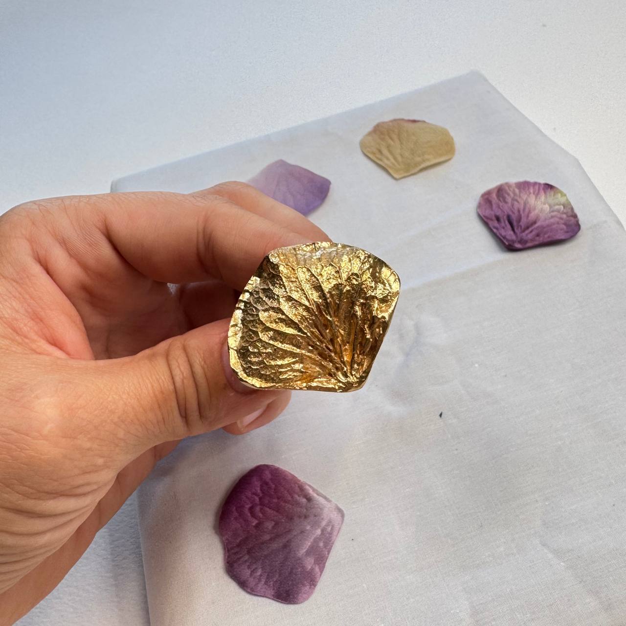 Professional Brass Hydrangea Petal Press Tool | Natural Cast for Silk Floristry