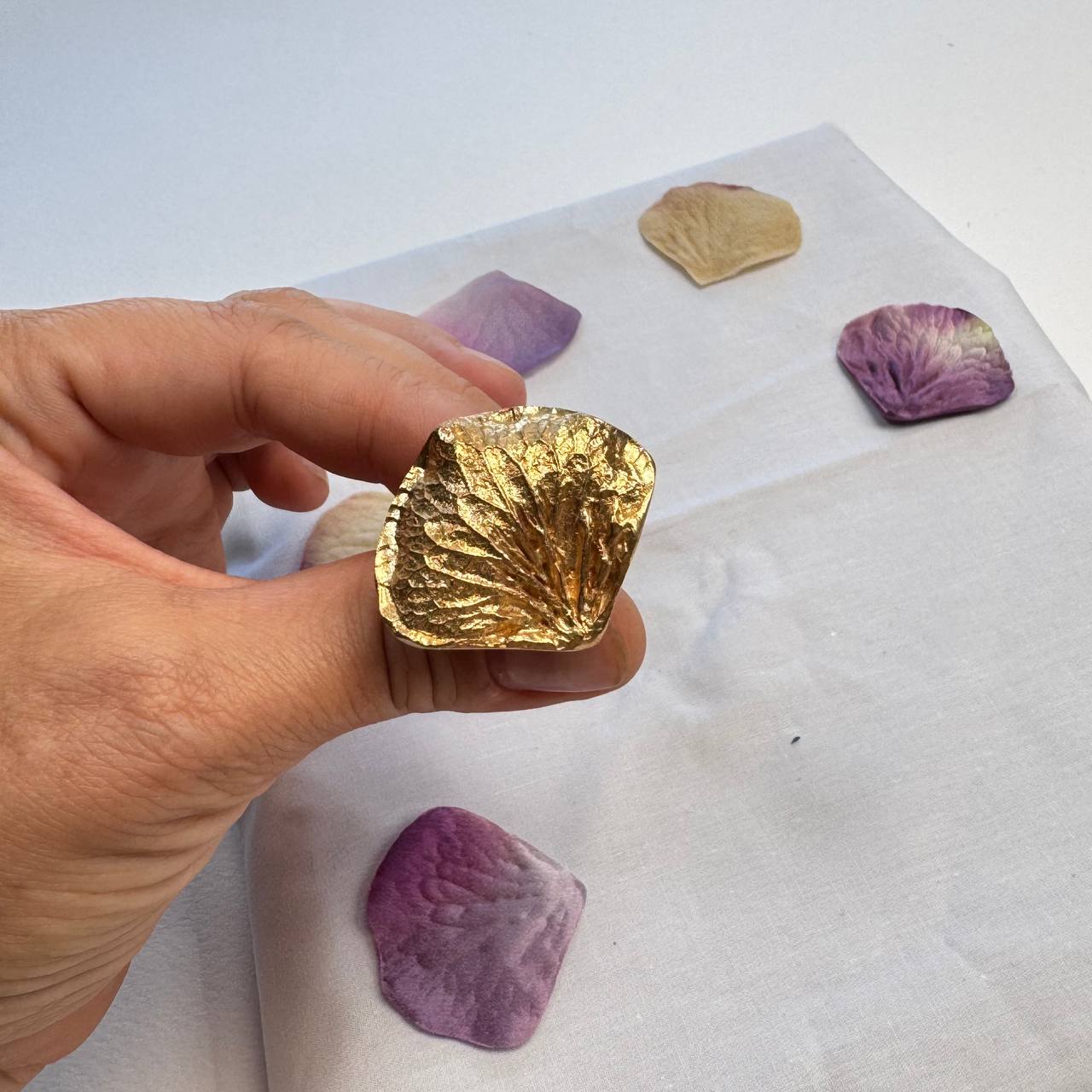 Professional Brass Hydrangea Petal Press Tool | Natural Cast for Silk Floristry