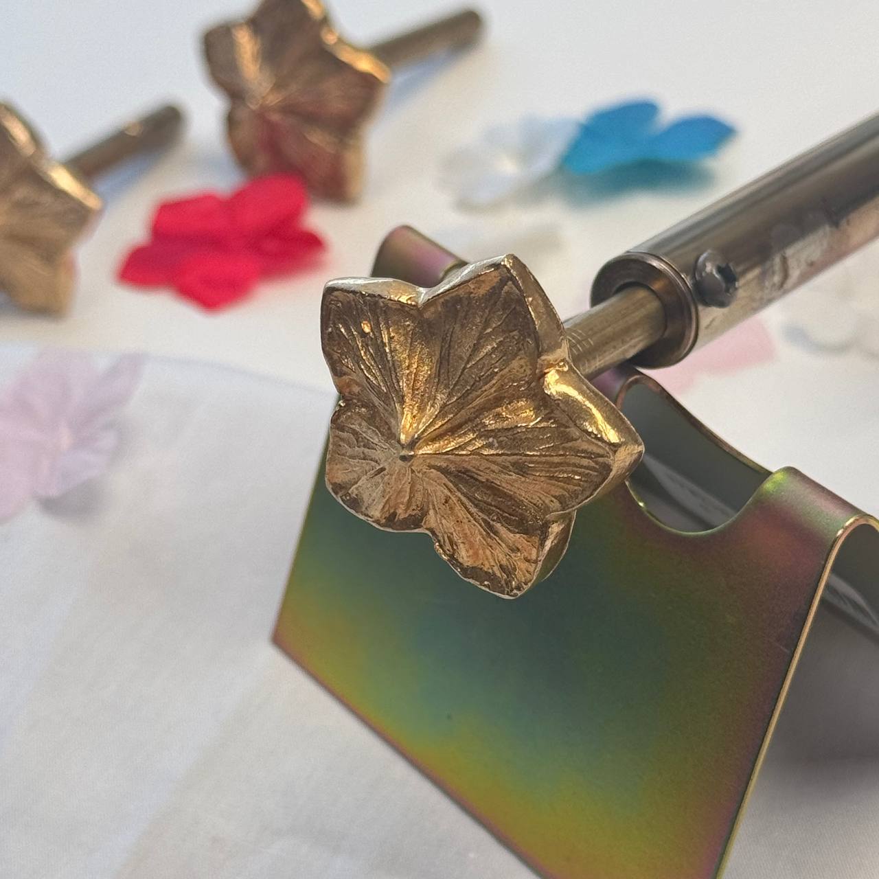 Brass 5-Petal Flower Press | Floral Iron Tip for Soldering Iron