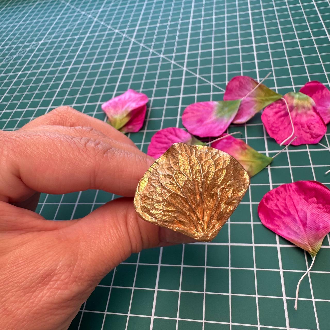 Professional Brass Hydrangea Petal Press Tool | Natural Cast for Silk Floristry