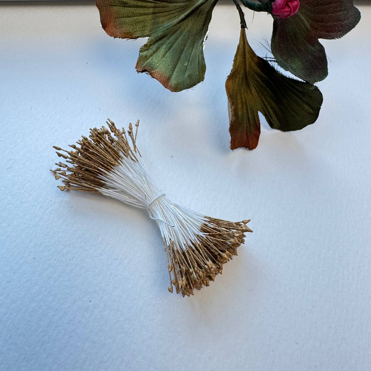 Premium Japanese Silk Floristry Stamens –  Rose Golden Pep (Antique Gold, 2mm)