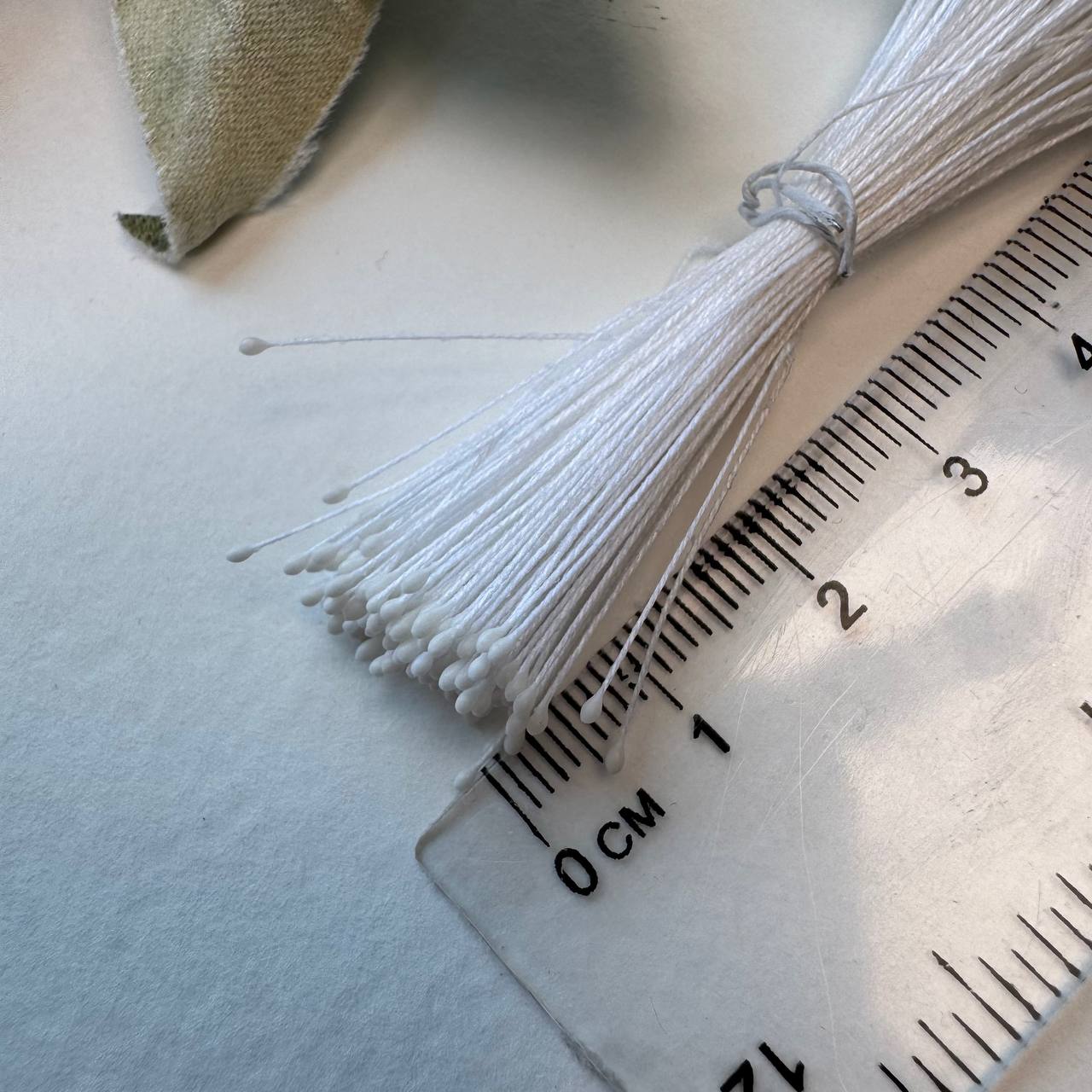 Japanese Miniature Stamen – Size S (White on White Thread) | Tiny Stamens for Silk Floristry & Miniature Flowers