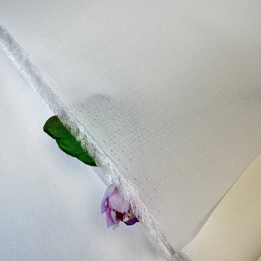 Thin Chirimen Japanese Crepe Fabric for Flower Making — Fluorescent White, 50cm x 100cm